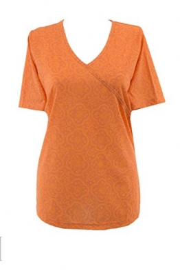 adonia mode T-Shirt Tunikashirt Kurzarm Wickel-Optik Orange Gr.48/50 - 1