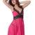 Aidonger Damen Gaze-Sling transparent Spitze Nachtkleid klassisch A-Form mit G String, Gr. S-2XL, weitere Farbe - 