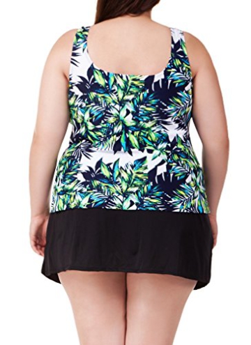 Attraco Damen Große Größen Push-up Tankini Oberteil Palme Badeanzug Mit Tropischem Druck 64 - 