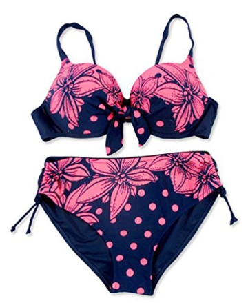 Baymate Damen Plus Size Bikini Set Elegant Bequem Badebekleidung Pink 3XL - 