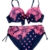 Baymate Damen Plus Size Bikini Set Elegant Bequem Badebekleidung Pink 3XL - 