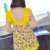 Baymate Damen Plus Size Blumen Freizeit Badeanzug Bademode Strand Badebekleidung Gelb 2XL - 