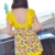 Baymate Damen Plus Size Blumen Freizeit Badeanzug Bademode Strand Badebekleidung Gelb 2XL - 