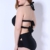 Baymate Damen Plus Size Klassisch Reine Farbe Bikini Set Push-Up Badeanzug Bademode Schwarz 3XL - 