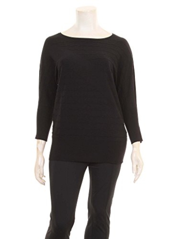 Dünner Pullover mit Inside-Out-Nähten in schwarz in Übergrößen (XL) von Elena Miro - 