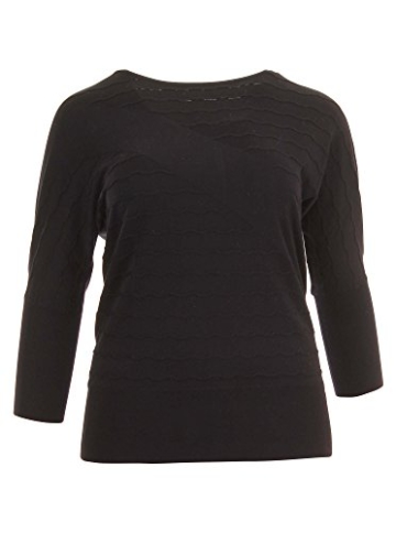 Dünner Pullover mit Inside-Out-Nähten in schwarz in Übergrößen (XL) von Elena Miro -