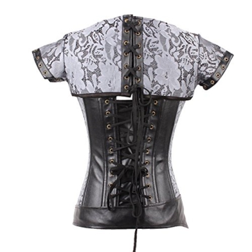 FeelinGirl Damen Korsett mit Stahlstäbchen - Brokatmuster - Retro/Gothic/Steampunk-Stahl ohne Knochen XXL - 