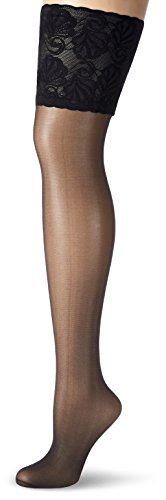 GLAMORY Damen Halterlos Strümpfe Deluxe 20 DEN, Schwarz (Schwarz), X-Large (Herstellergröße: XL-(48-50)) -