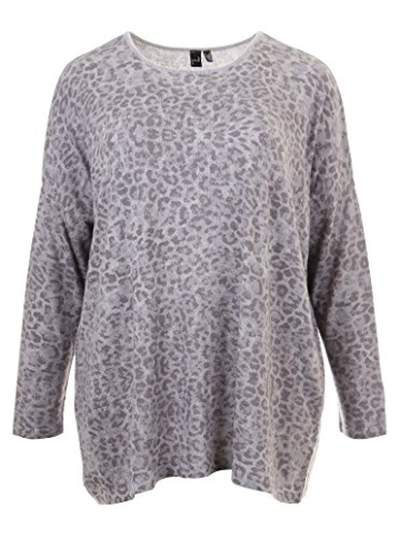 Legerer Pullover mit Animal-Print in grau in Übergrößen (XL) von Yoek -