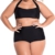 LETSDO Bandeau Hohe Taillen Plus Size Bademode (XXXL(EU 54-56), Schwarz) -