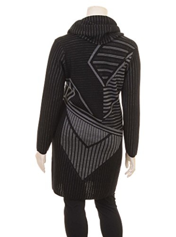 Long-Pullover mit Muster in schwarz/grau in Übergrößen (XXL) von Elena Miro - 