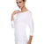 Meaneor Neu Damen 3/4-Arm T-Shirt Rundhals Batwing Tunika Slim Fit Shirts Basic Oberteile Weiß Gr. 42 - 