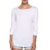 Meaneor Neu Damen 3/4-Arm T-Shirt Rundhals Batwing Tunika Slim Fit Shirts Basic Oberteile Weiß Gr. 42 -
