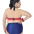 MissFox Damen Bikini Übergröße Hohe Taille Ausgeschnitten Badeanzüge Tankini (Marine,3XL) - 