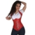 Missyhot Corset Damen Unterbrust Korsage Kunstleder Korsett mit Nieten Bustier Body Shaper (XXL, rot) - 