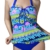Mochoose Damen Tankinis Bikini Set Zweiteiler Halfter Drucken Bademode Swimsuit mit Bikinihosen Übergröße(Saphirblau,40-42) - 