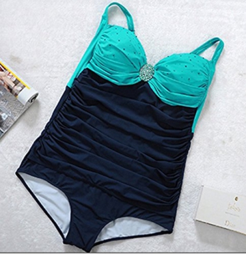 NiSeng damen badeanzug bikini große größen ein stück See Grün 2XL - 