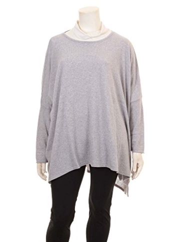 Oversized Pullover in grau in Übergrößen (XL) von Yoek - 