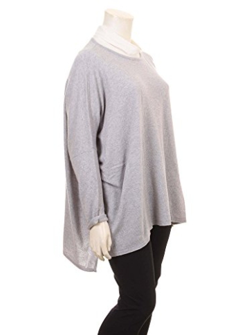 Oversized Pullover in grau in Übergrößen (XL) von Yoek - 