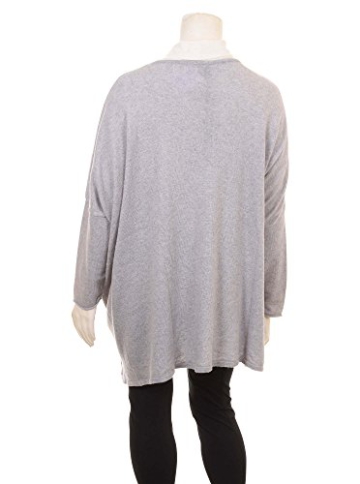 Oversized Pullover in grau in Übergrößen (XL) von Yoek - 