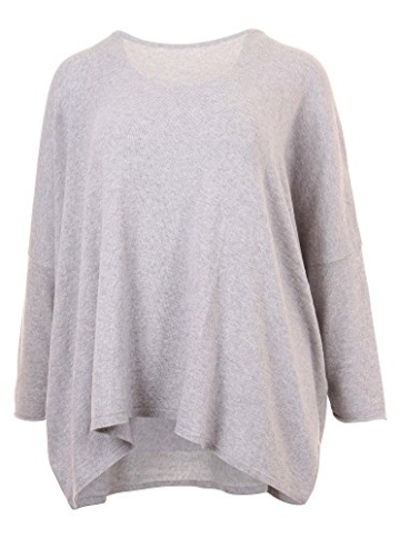 Oversized Pullover in grau in Übergrößen (XL) von Yoek -