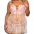 VIARDI® Damen Dessuo - Set / wunderschönes Plus Size Babydoll in (L - XL, weiß / apricot) -