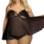 VIARDI® Zauberhaftes Plus Size Neglige in schwarz / XXL - XXXL -